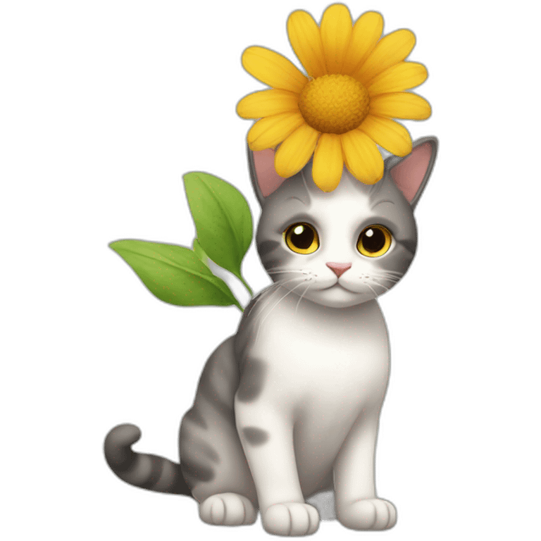 cat with flower emoji