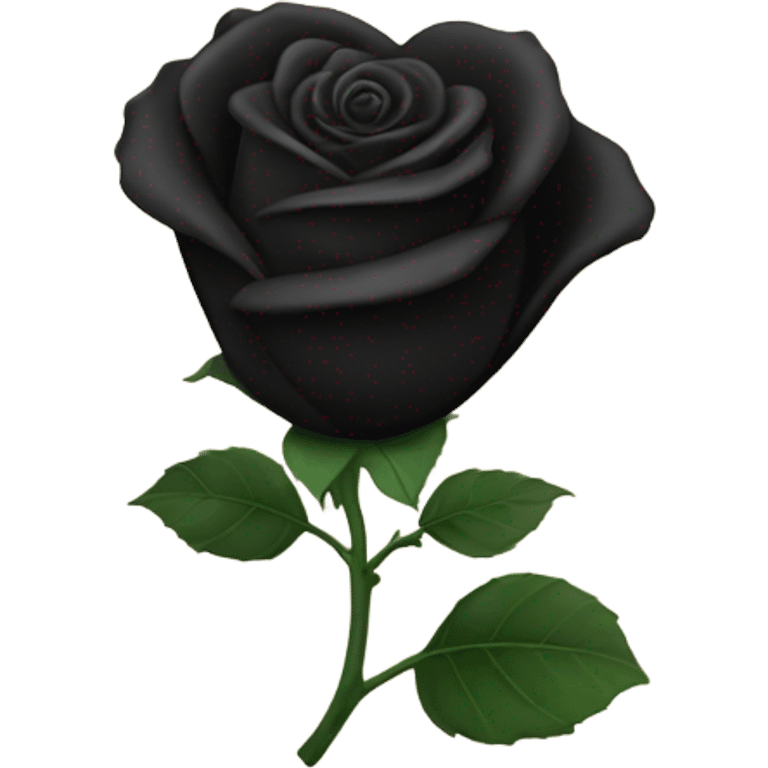 black rose in the shape of a love heart emoji