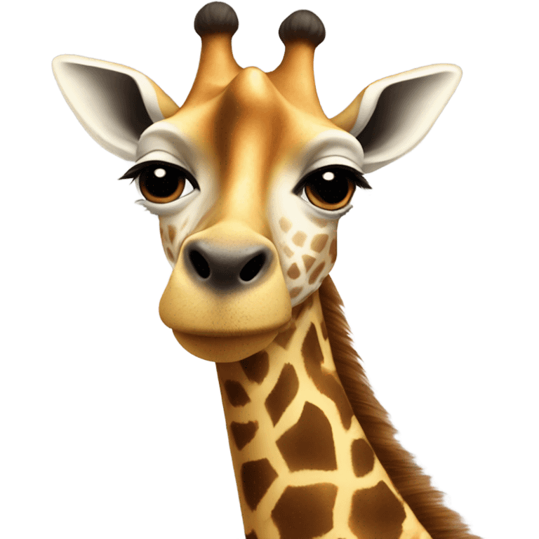 Giraffe with a dog face emoji