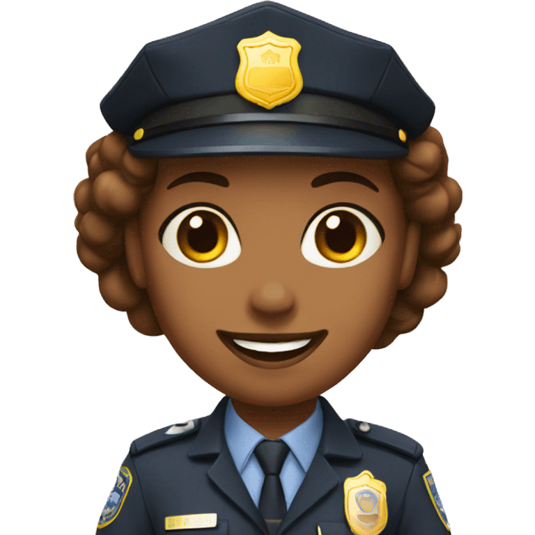 A police woman, brown skin, happy emoji