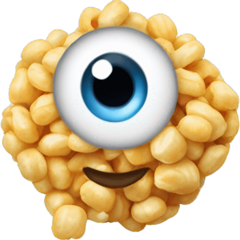 single popped kernel with wateryeye emoji