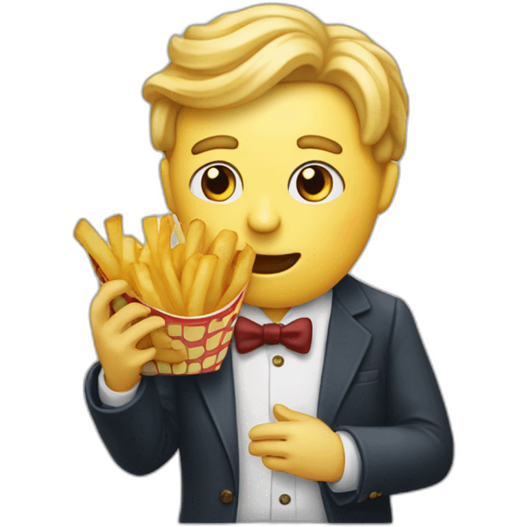 William Renou mange une frite emoji