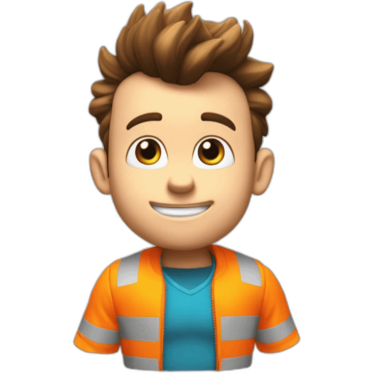 jimmy neutron wearing a v neck and high vis jacket emoji