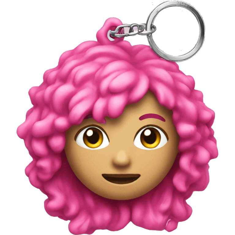 keychain with pink keychain emoji