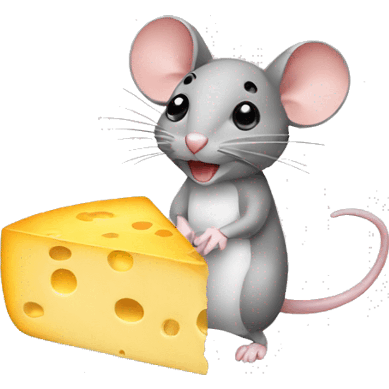 Mouse and cheese  emoji