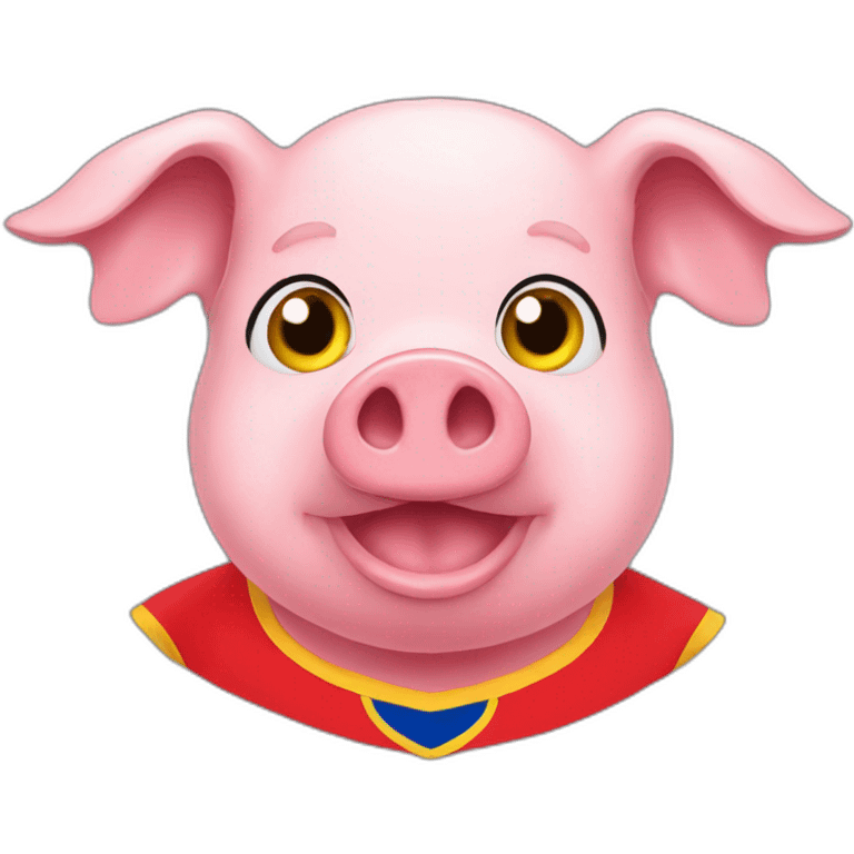 pig with red cska tshirt emoji