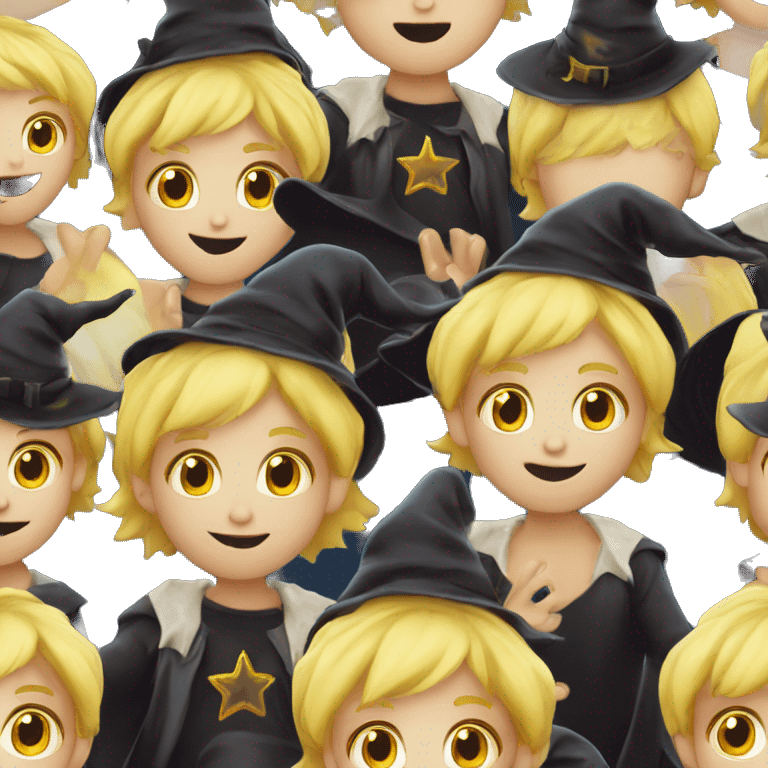 blond boy magic witch halloween  emoji