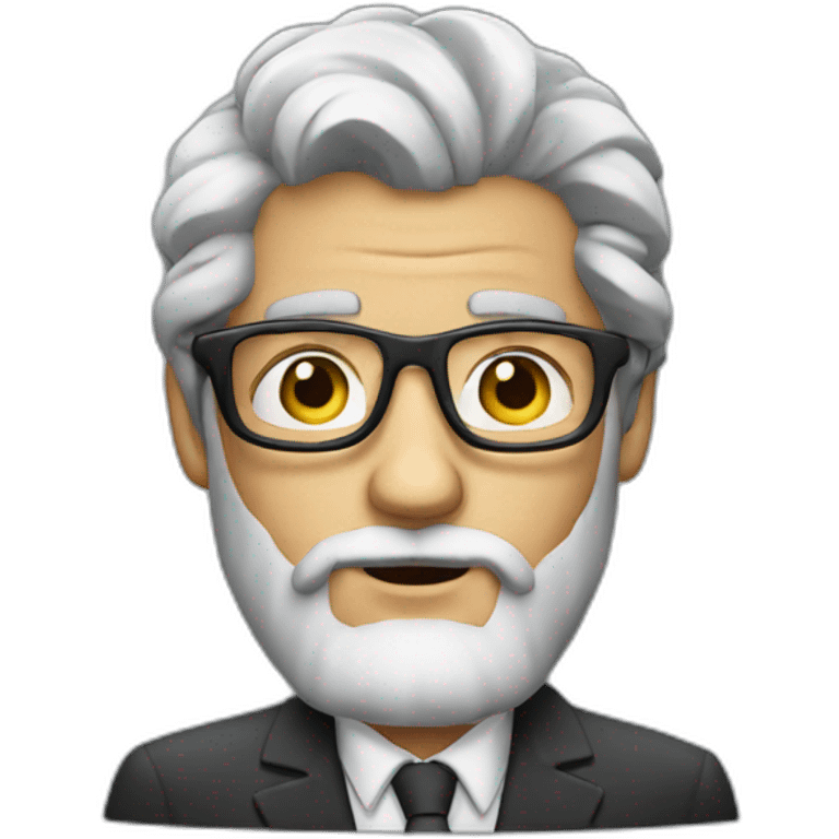 Boss gray hair glasses and beard who smoke with money emoji