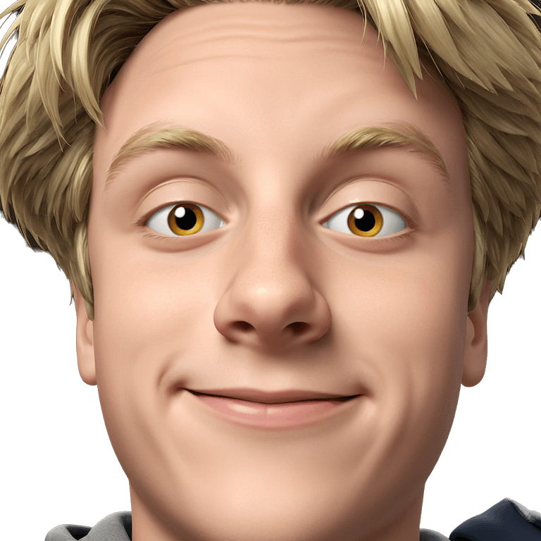 smiling blonde boy portrait emoji