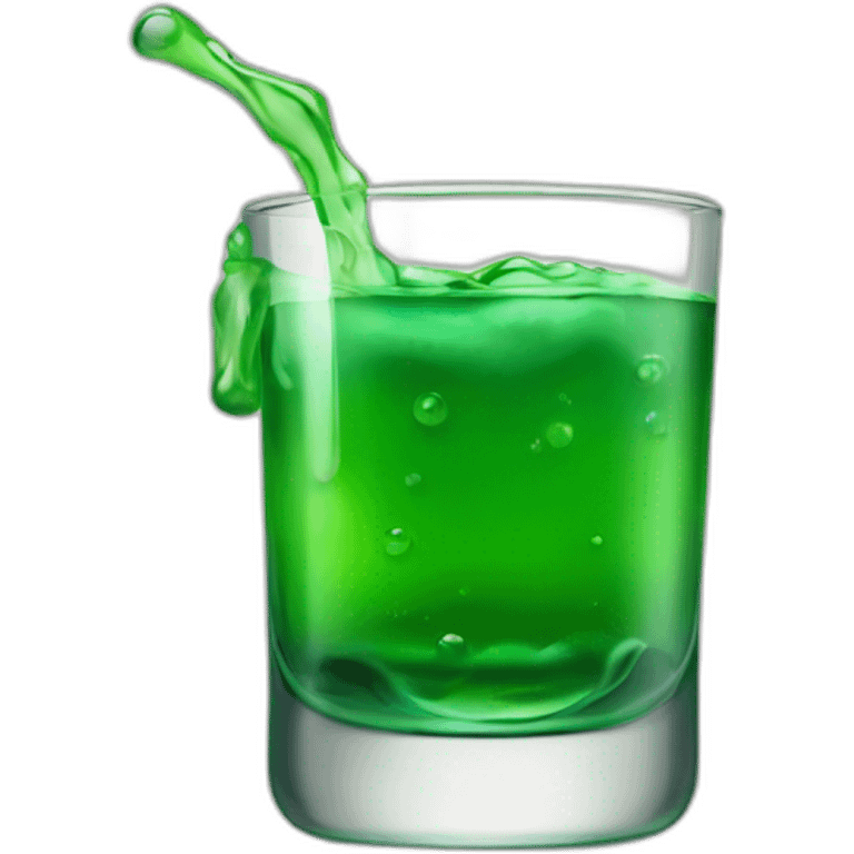 short old fashioned glass with green liquid at the bottom emoji