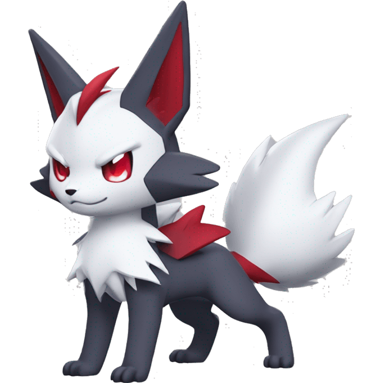 Anthro Cool Edgy Cute Chibi Shiny Zangoose-Zoroark-Fakemon-Pokémon Full Body Detailed High Quality emoji