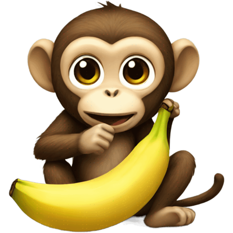 Monkey eating bananas emoji