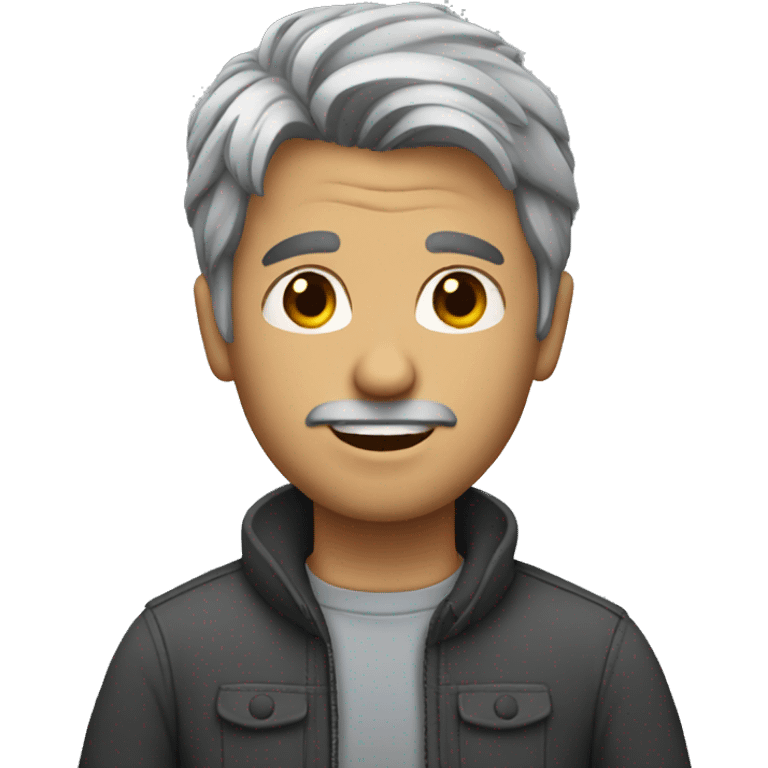 A guy with dark and grey hair emoji