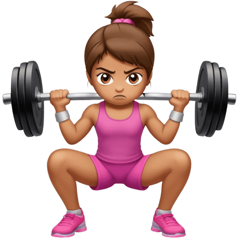 Little girl angry lifting weights  emoji