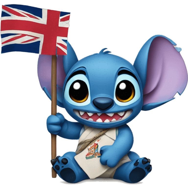 Stitch holding a Fiji flag emoji