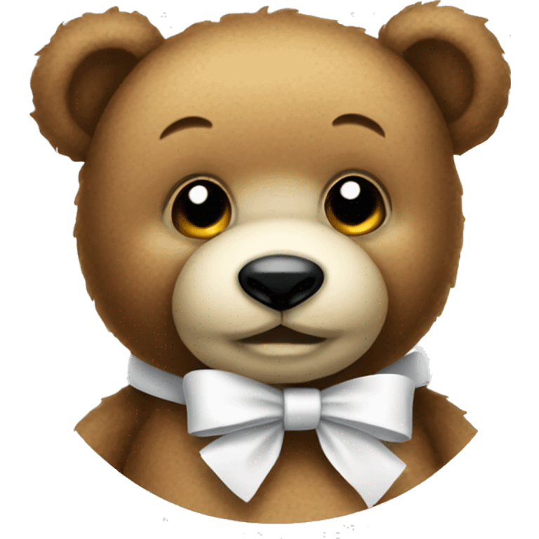 Teddy bear with a white bow emoji