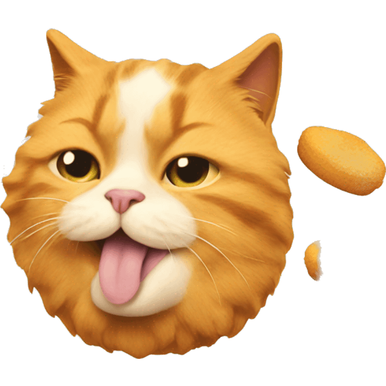 Cat eating chicken nuggets  emoji