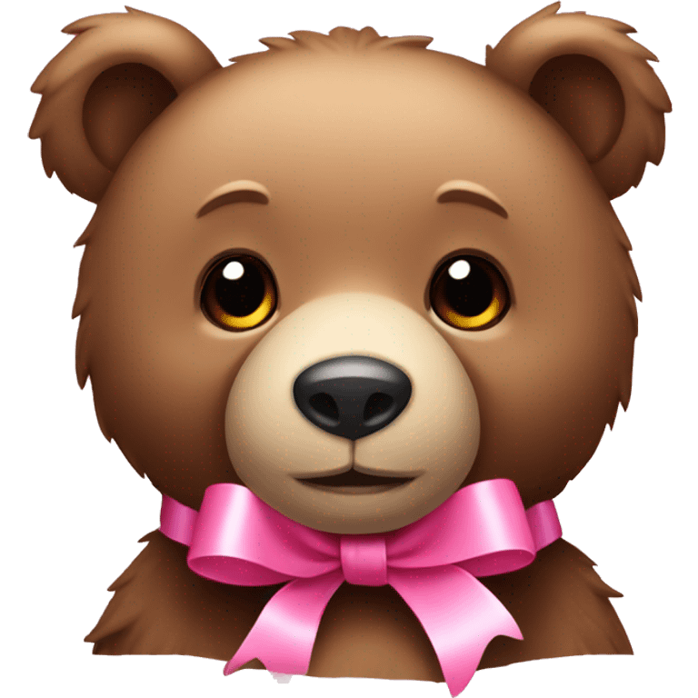 Bear with pink ribbon emoji