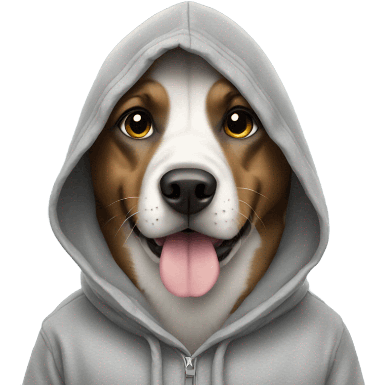 Dog wearing a hoodie emoji