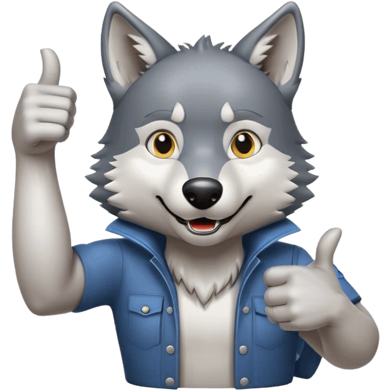 Wolf giving thumbs up with one hand  emoji