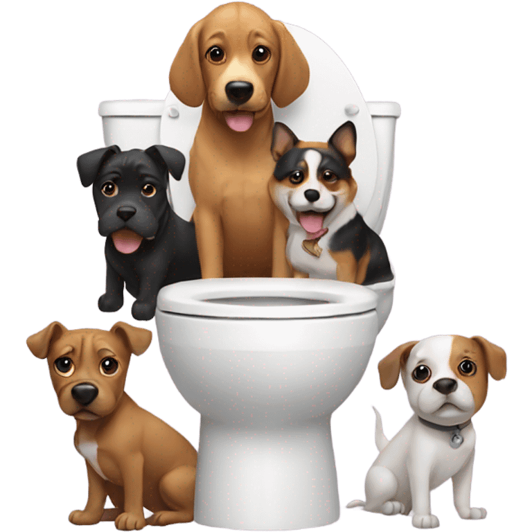 Toilet with dogs  emoji