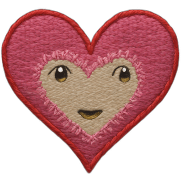 Embroidery of heart emoji