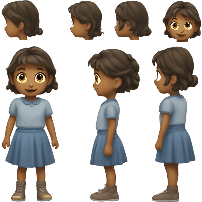 little girl turning around emoji