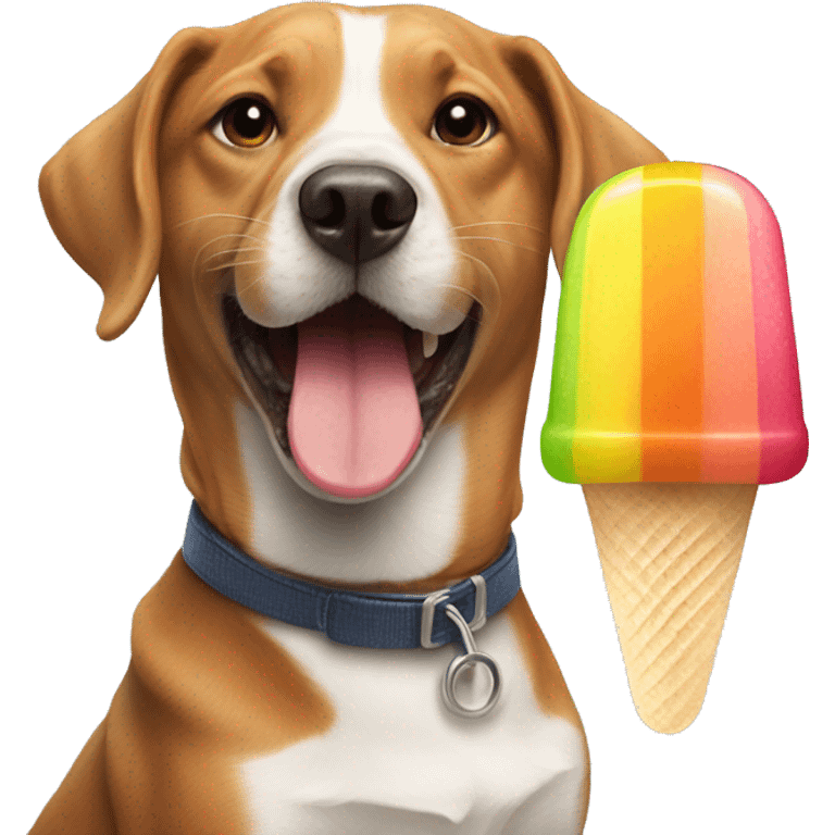 Dog licking ice lolly emoji