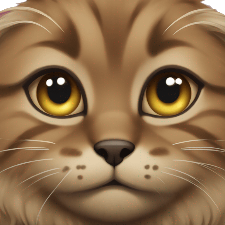 Brown fluffy norvegian cat  emoji