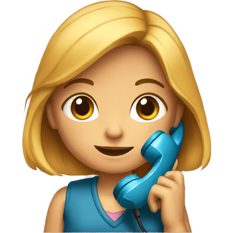 niña con telefono emoji