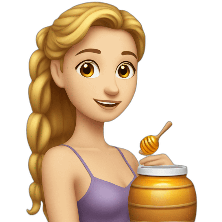 Beauty-caucasian-full-body-Girl and the pot honey emoji