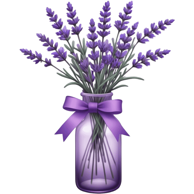 A vintage glass bottle, filled with delicate lavender stems in varying shades of soft lilac and deep aubergine, is adorned with a hand-dyed violet ribbon tied into a gentle bow. The light filters through the dusty glass, casting shadows of lavender sprigs onto the lace-covered surface, as if capturing a fleeting moment of serenity.






 emoji