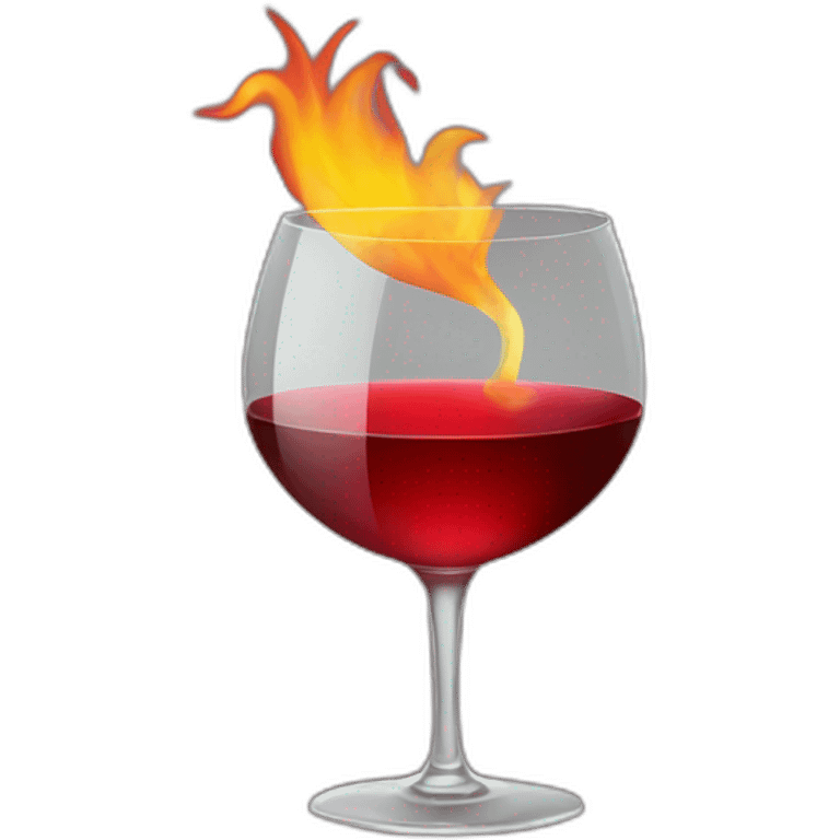 glass of wine on fire emoji