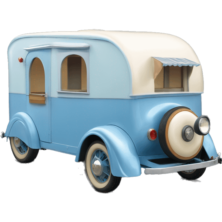 hot rod ice cream caravan,1935 fiat trailer,pearl blue  emoji