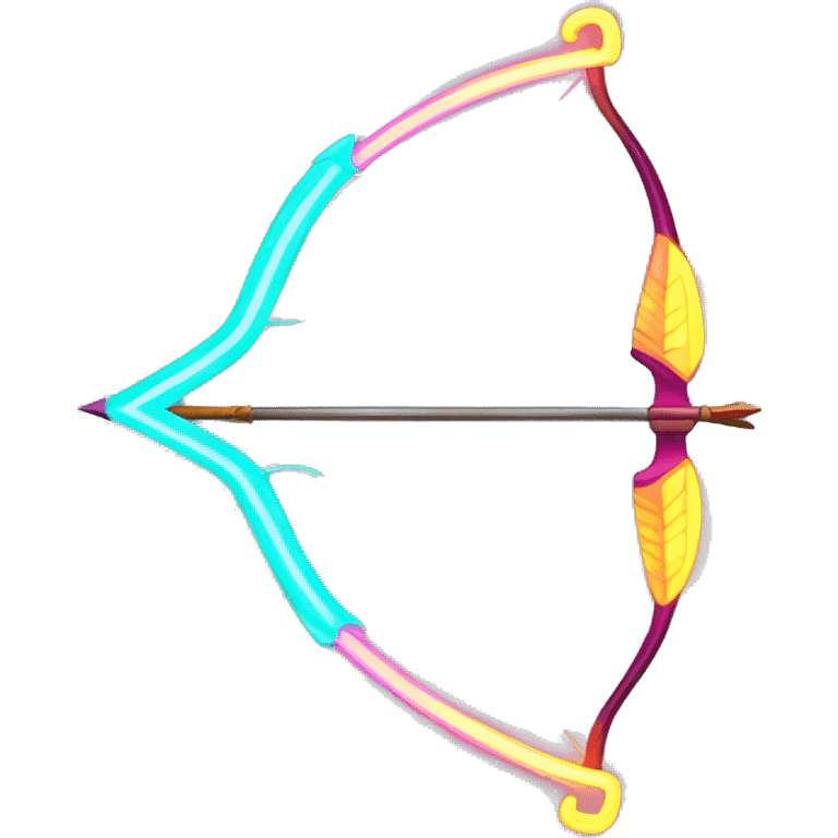 bow and arrow with glowing neon emoji