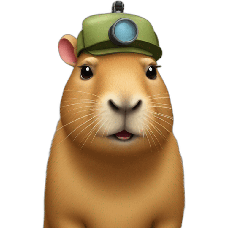 Capybara with a helicopter hat emoji