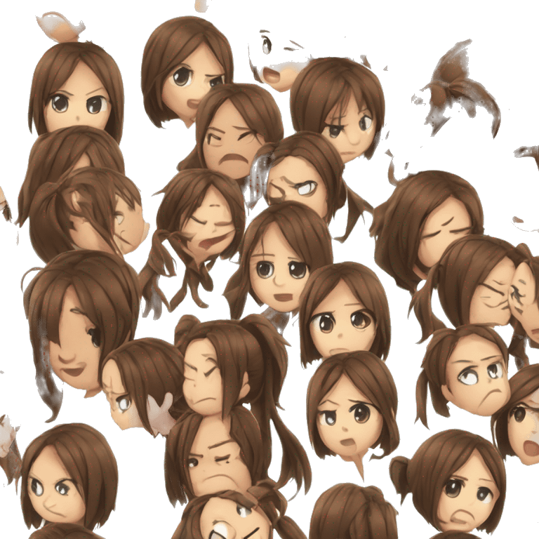 Sasha Braus brown hair hair in a ponytail anime attack on titan emoji