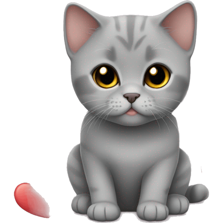 British shorthair with heart emoji