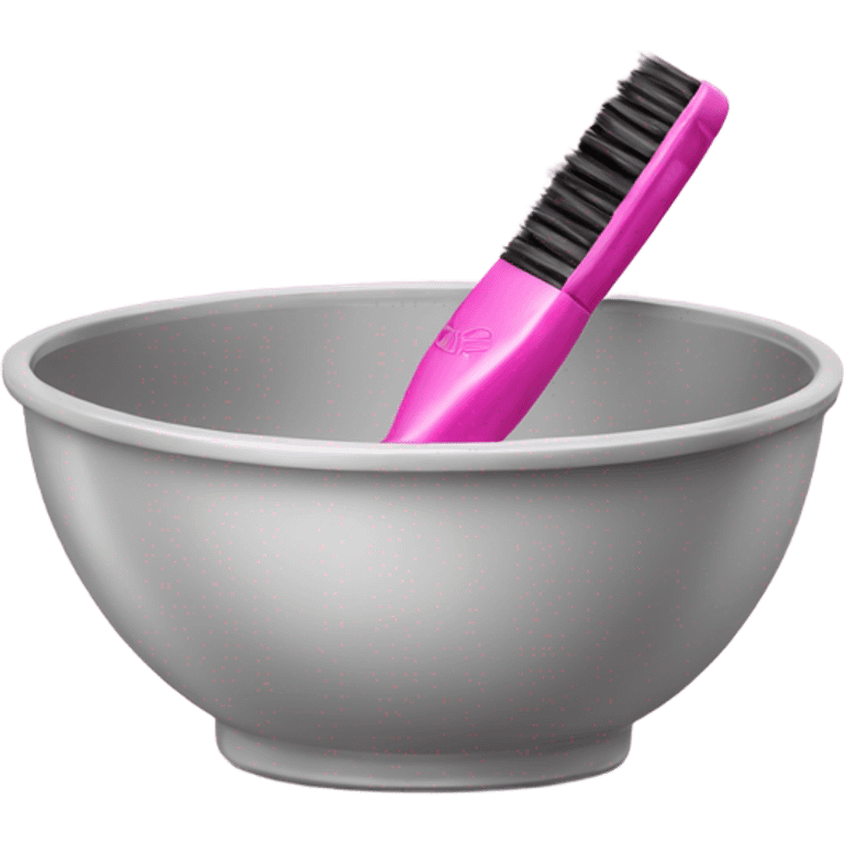 hair dye bowl and pink brush emoji