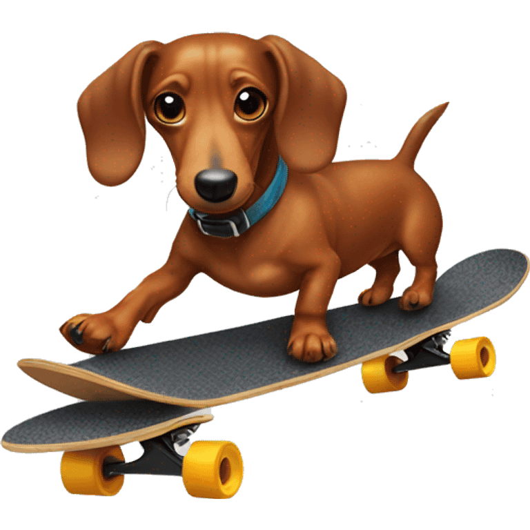 Sausage dog on a skateboard  emoji