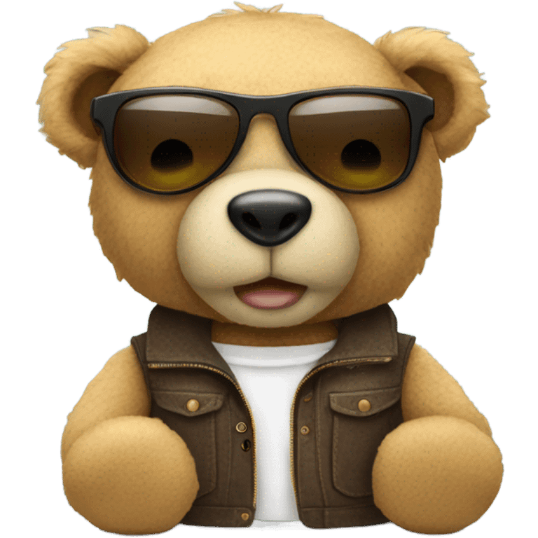 Teddy bear with shades emoji