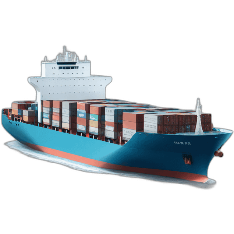 container ship full white containers emoji