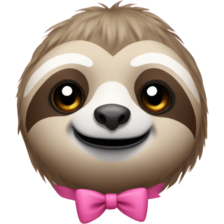 Sloth with pink bow emoji