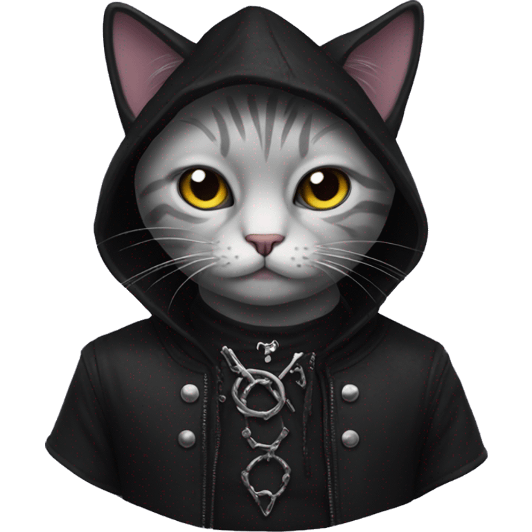 cat with goth outfit  emoji