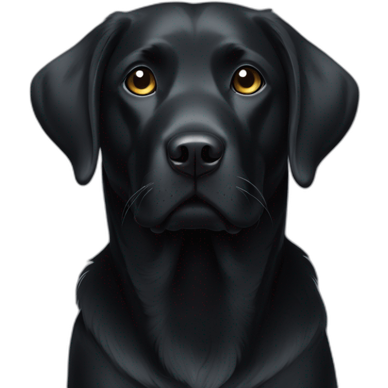 Black Labrador dog with white strip on his neck tired emoji