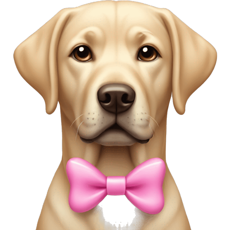 Labrador dog with a pink bow emoji