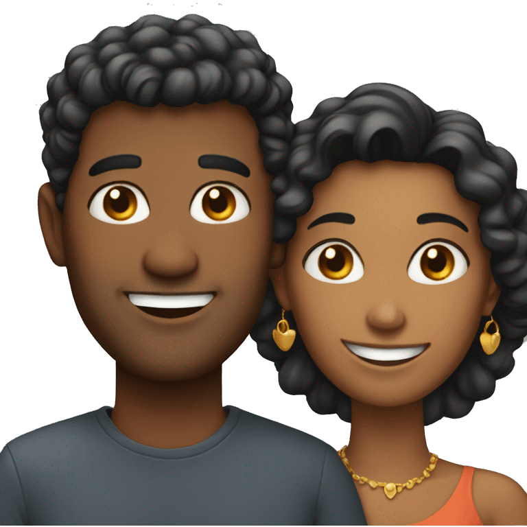 smiling couple with earrings emoji