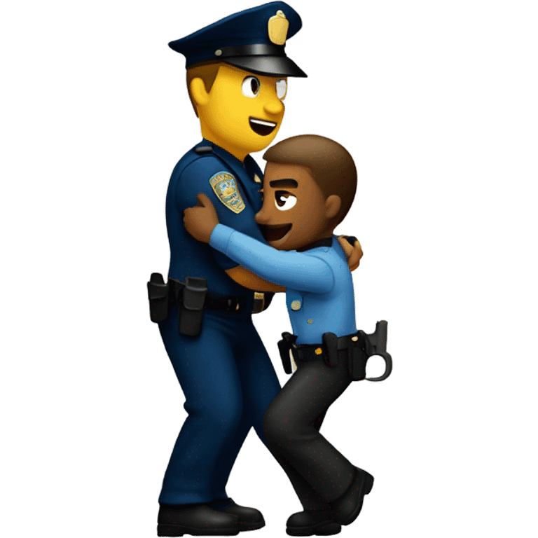 Cop arresting a guy  emoji