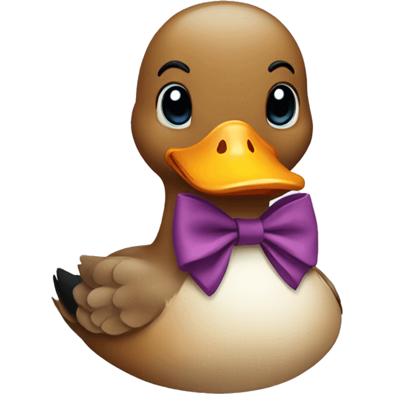 duck wearing a bow emoji