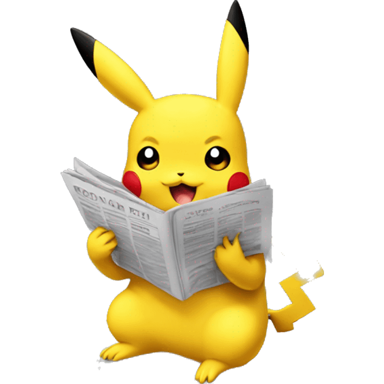 pikachu reading newspaper emoji